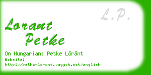 lorant petke business card