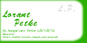 lorant petke business card